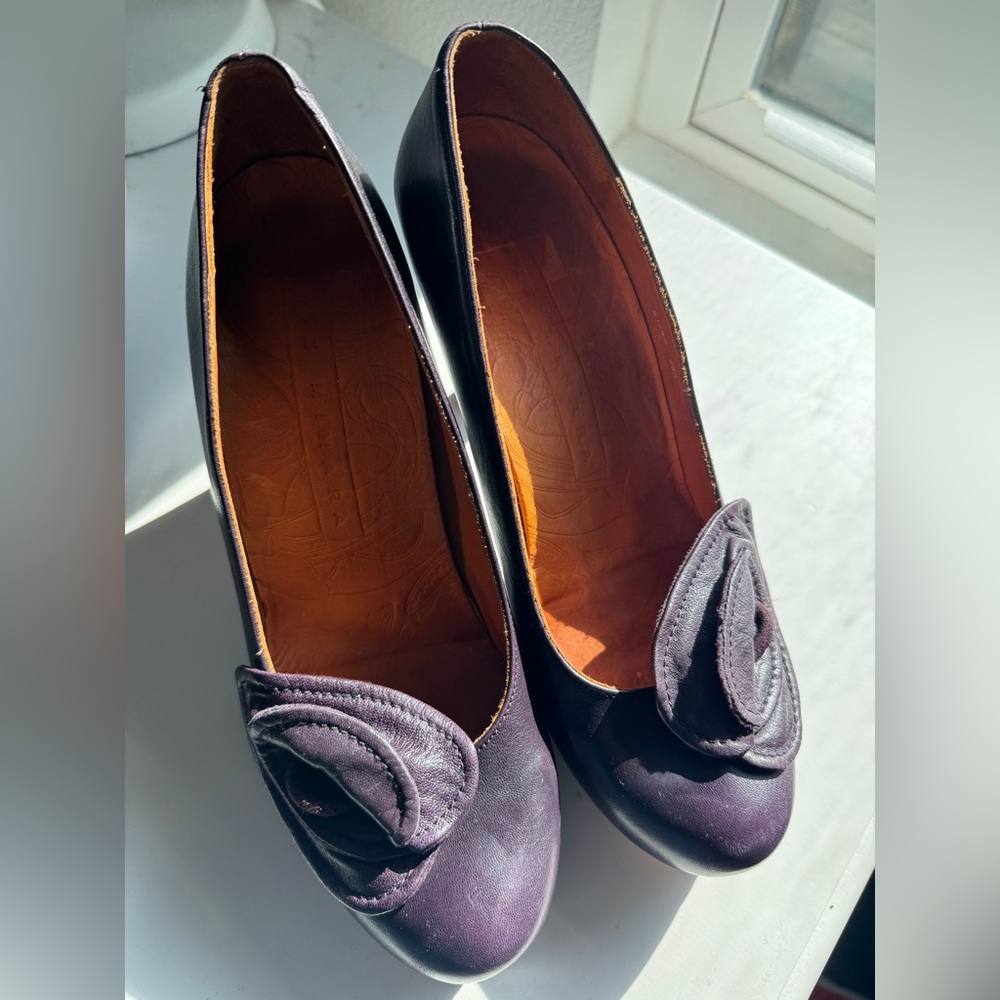 Chie Mihara Plum Leather Heels - Picture 3 of 9